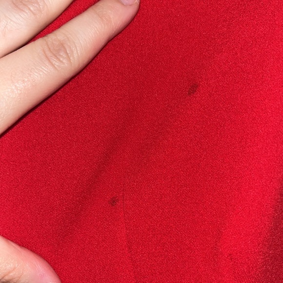 NWOT Windsor Red Puffy Shoulders Peplum Top - Picture 5 of 6